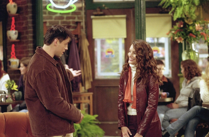 Joey Tribbiani and a woman in Central Perk