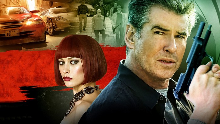 Pierce Brosnan and Olga Kurylenko in The November Man
