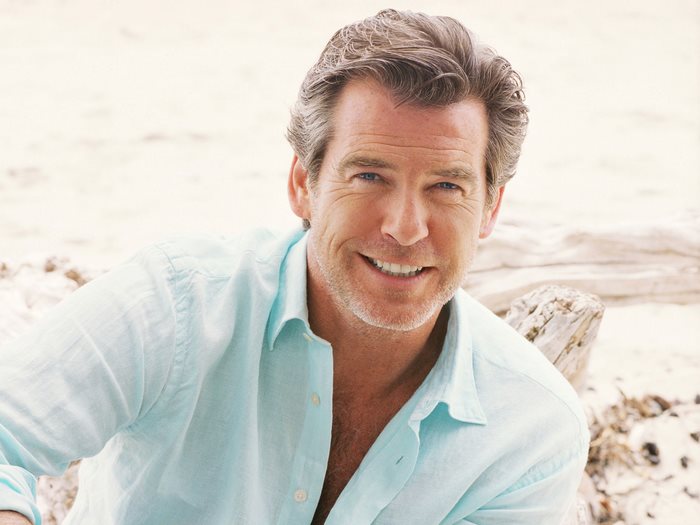 Pierce Brosnan on a Beach