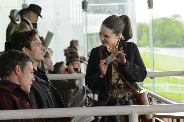 Sam Claflin at a horse race