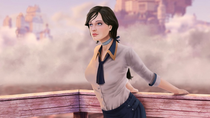 Elizabeth from BioShock Infinite in the sky