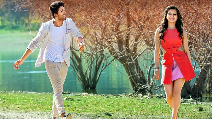 Allu Arjun and Samantha Akkineni in a park
