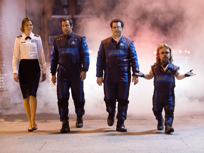 Adam Sandler and cast in racing suits