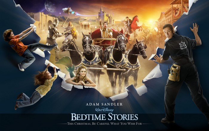 Bedtime Stories movie poster with Adam Sandler