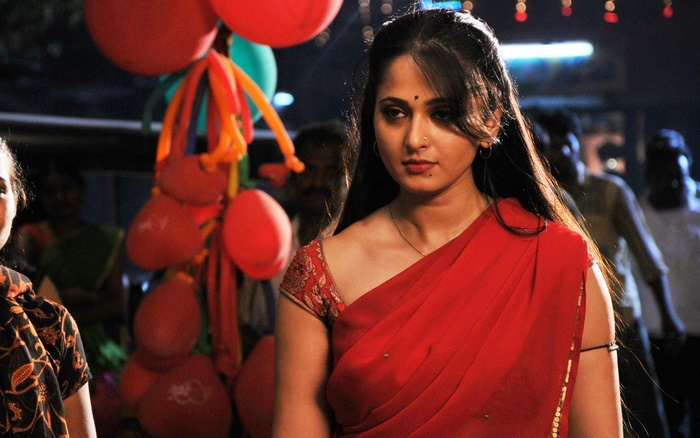 Anushka Sharma in a red saree