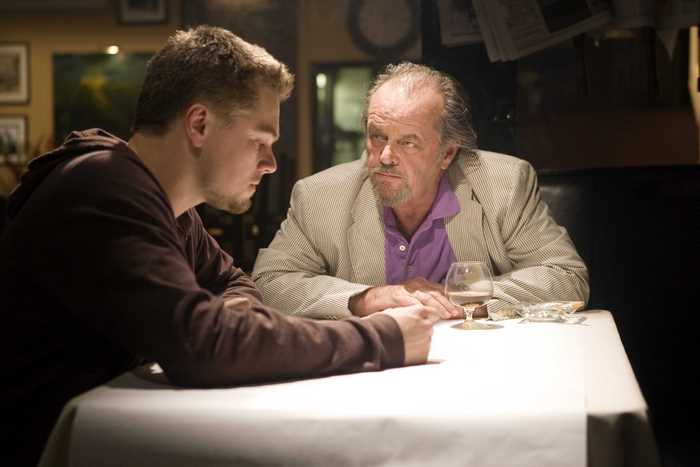 Jack Nicholson and Leonardo DiCaprio at a table