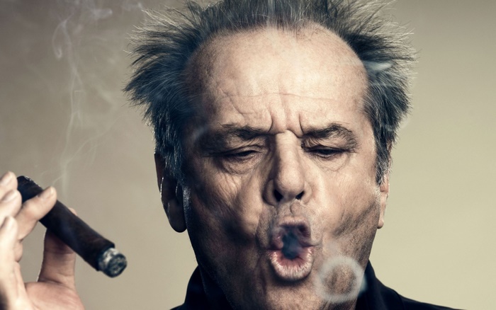 Jack Nicholson smoking a cigar