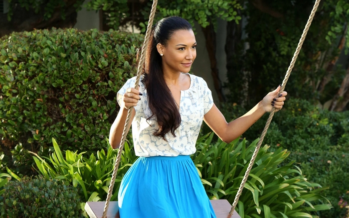 Naya Rivera on a swing
