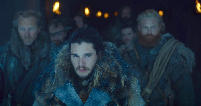 Jon Snow and companions in the North