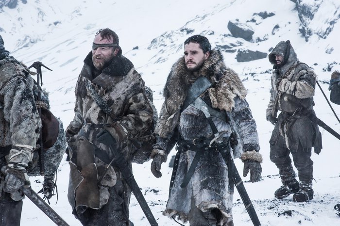 Richard Dormer and Jon Snow in Game of Thrones