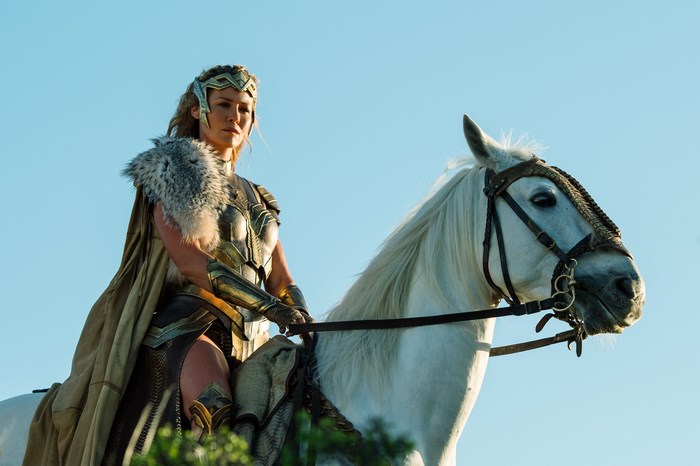 Robin Wright as Antiope on horseback