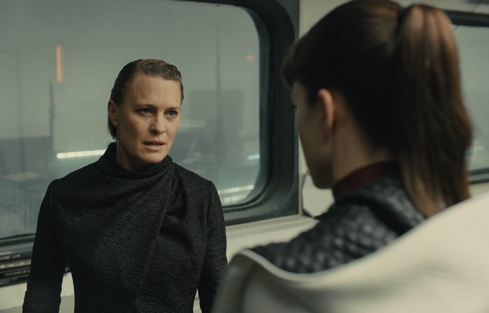 Robin Wright in a dark room