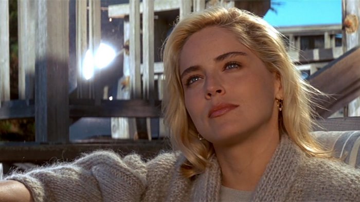 Sharon Stone on a Balcony