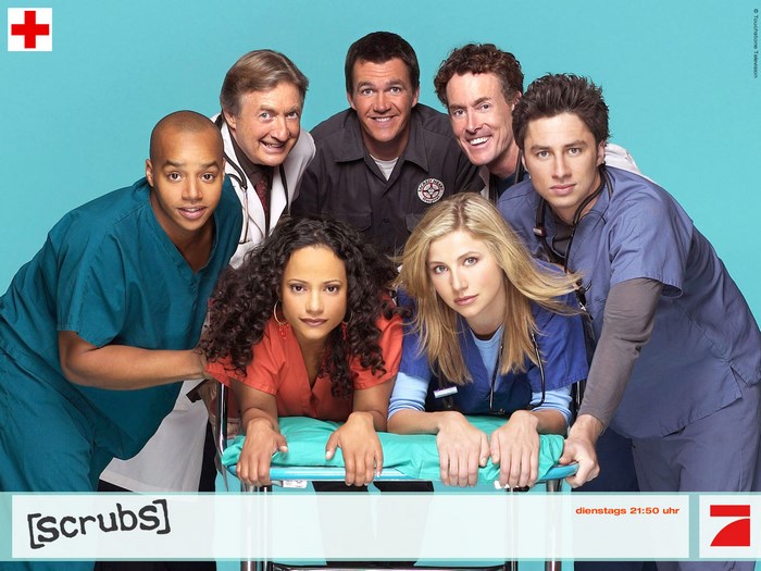 Scrubs cast with Zach Braff
