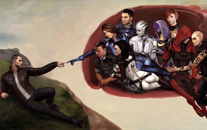 Commander Shepard and crew from Mass Effect