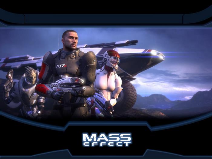 Mass Effect characters with Mako vehicle
