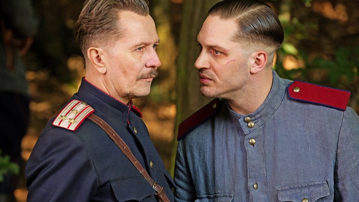 Gary Oldman and Tom Hardy in military uniforms