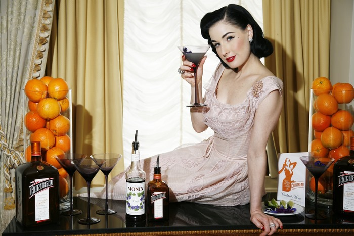 Dita Von Teese with Cointreau and Oranges