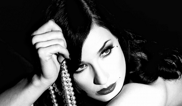 Dita Von Teese with Pearls