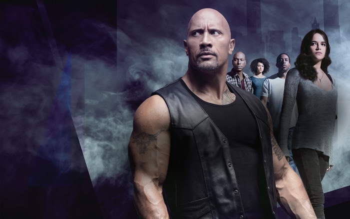 Dwayne Johnson and cast from Fast & Furious