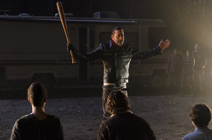 Jeffrey Dean Morgan with baseball bat