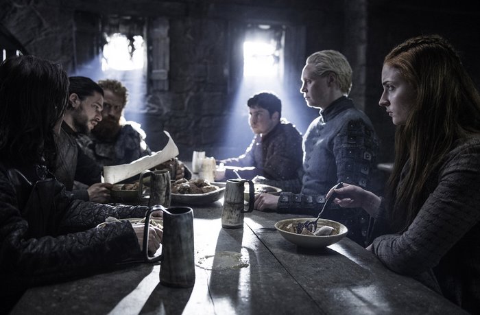 Game of Thrones characters at a table