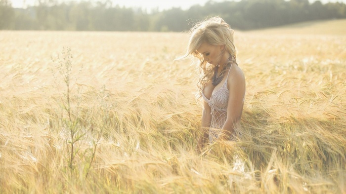 Woman in a wheat field