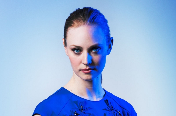 Deborah Ann Woll portrait with blue lighting
