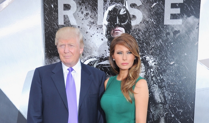 Donald Trump and Melania Trump at The Dark Knight Rises premiere