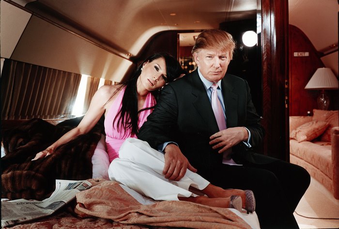 Donald Trump and woman on a private jet