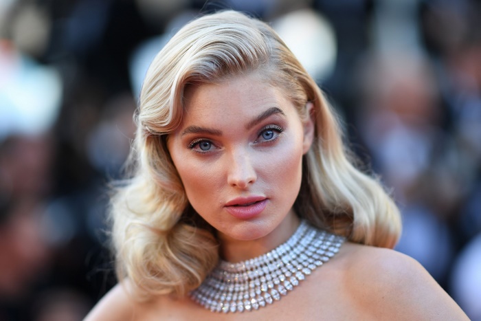 Elsa Hosk wearing a diamond necklace