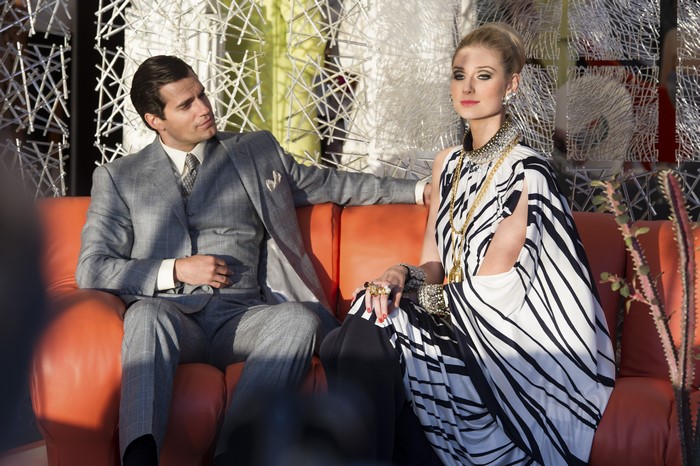 Elizabeth Debicki on a couch