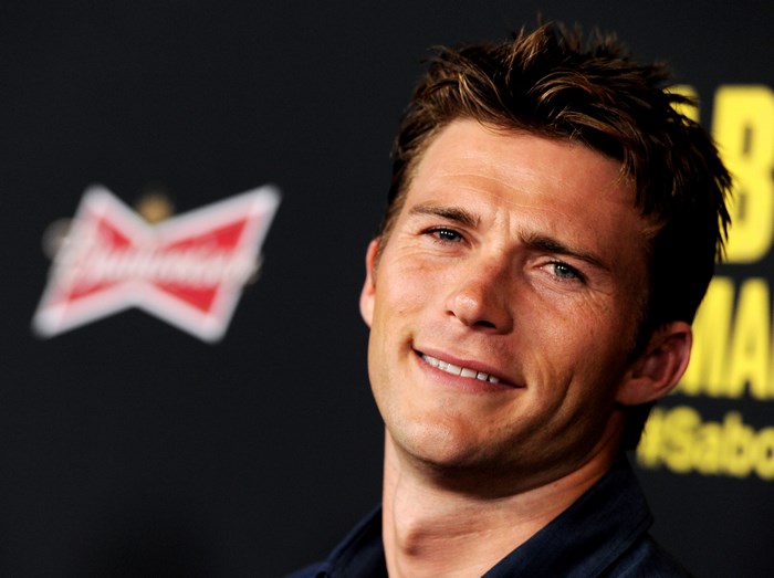 Scott Eastwood at an event with Budweiser logo