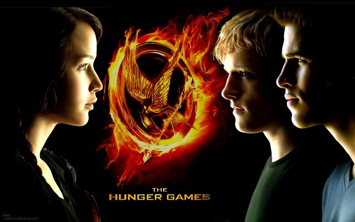 The Hunger Games Poster with Jennifer Lawrence, Josh Hutcherson, Liam Hemsworth