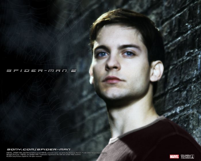 Tobey Maguire as Spider-Man in Spider-Man 2