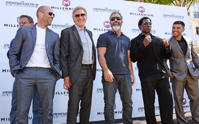 The Expendables 3 cast at a press event