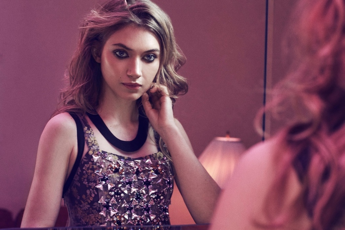 Imogen Poots in a jeweled dress