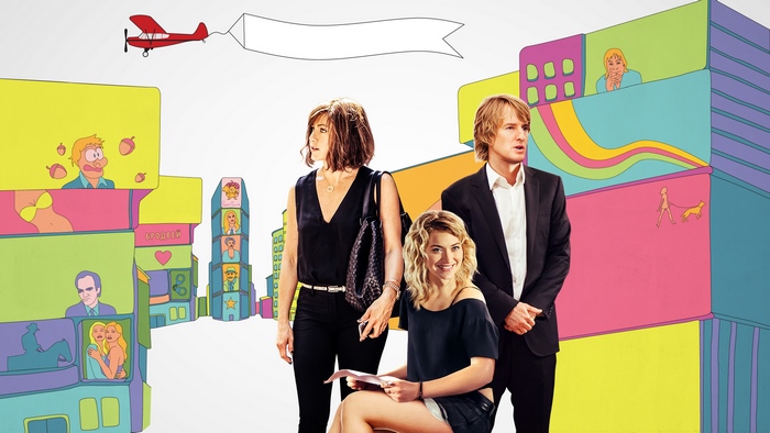 Jennifer Aniston, Owen Wilson, and Imogen Poots in She's Funny That Way