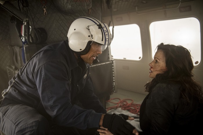 Carla Gugino in a Helicopter