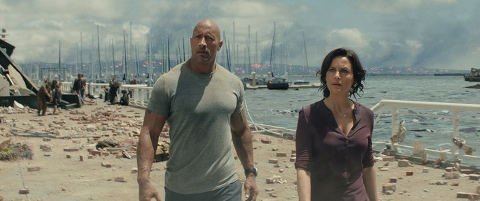 Dwayne Johnson and Carla Gugino in San Andreas