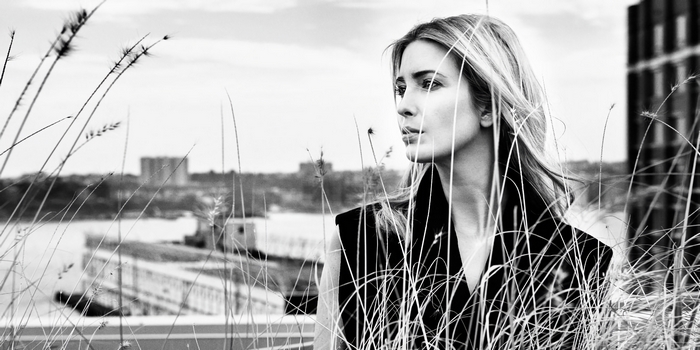 Ivanka Trump in black and white