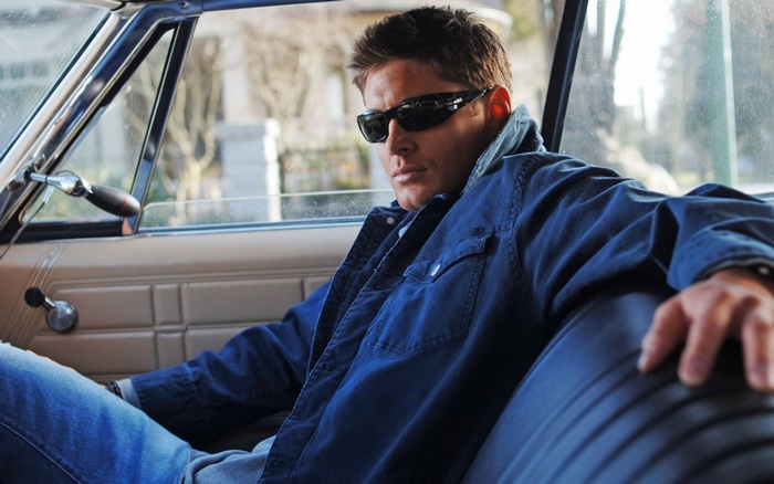 Jensen Ackles in a car