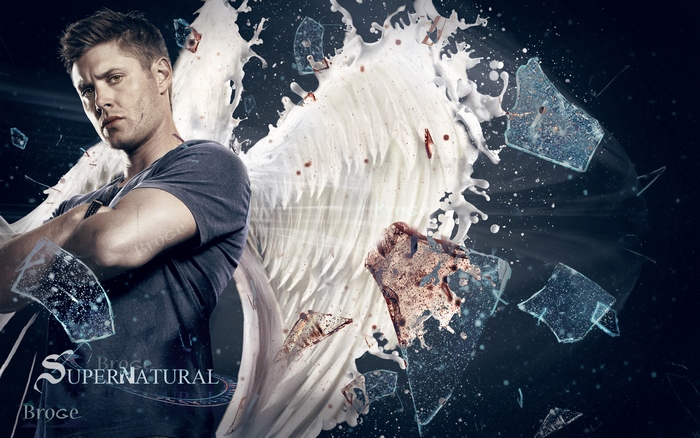 Jensen Ackles as an angel in Supernatural