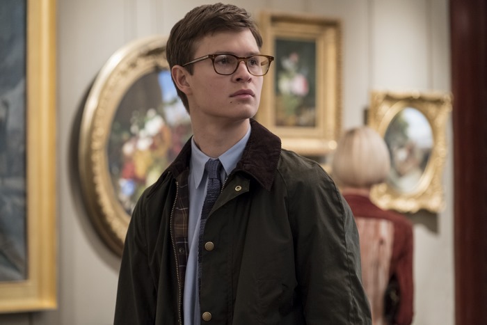 Ansel Elgort in a museum