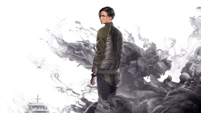 Ruby Rose in a quilted jacket