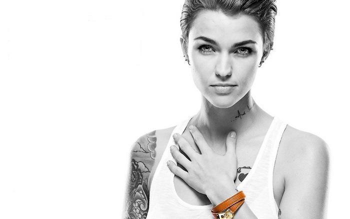 Ruby Rose with Bracelet