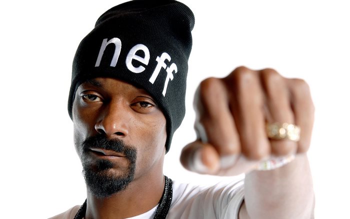 Snoop Dogg wearing a black beanie