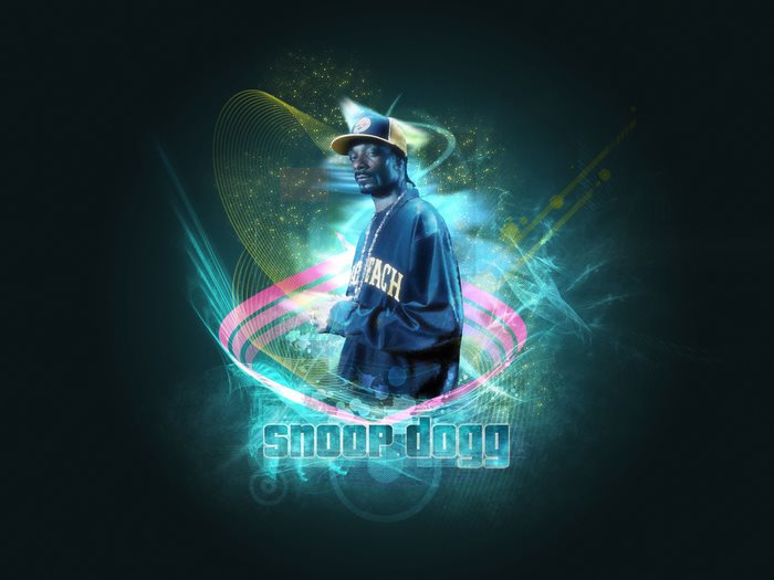 Snoop Dogg with abstract background