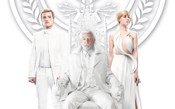 President Snow, Katniss Everdeen, and Peeta Mellark from The Hunger Games