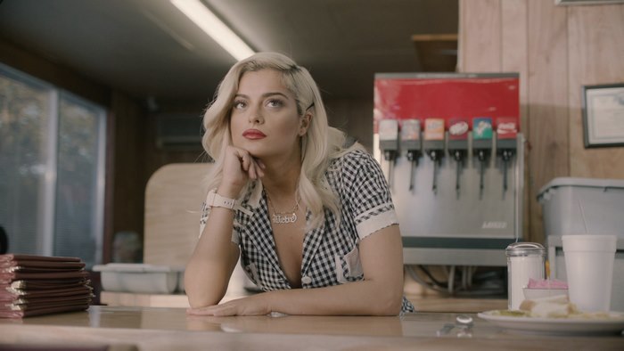 Bebe Rexha in a diner